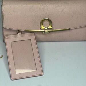 Salvatore Ferragamo Light Pink Leather Clutch